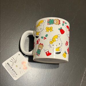 Hello Kitty Festive Mug with Red and Yellow Accents NWT